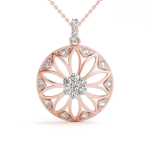 Fashion Pendant (1/4 ct. tw.), Front view in rose gold