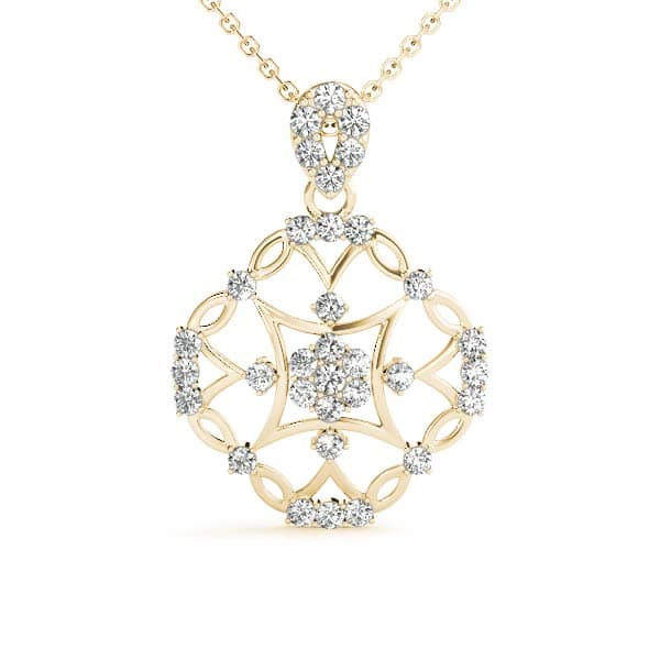 Fashion Pendant (1/4 ct. tw.), Front view in yellow gold