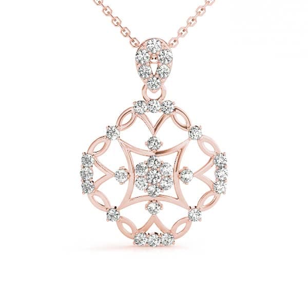 Fashion Pendant (1/4 ct. tw.), Front view in rose gold