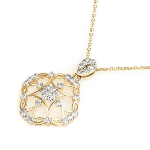 Fashion Pendant (1/4 ct. tw.), Side view in yellow gold