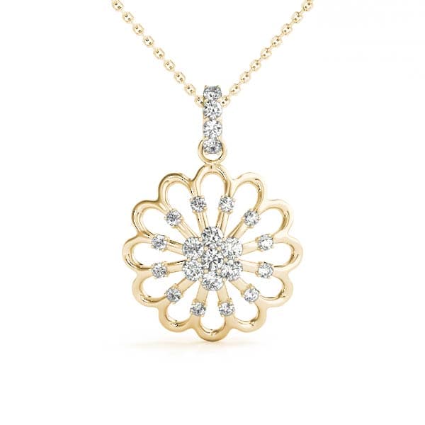 Fashion Pendant (1/4 ct. tw.), Front view in yellow gold