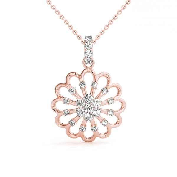 Fashion Pendant (1/4 ct. tw.), Front view in rose gold
