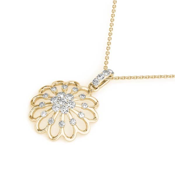 Fashion Pendant (1/4 ct. tw.), Side view in yellow gold