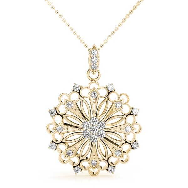 Fashion Pendant (1/4 ct. tw.), Front view in yellow gold
