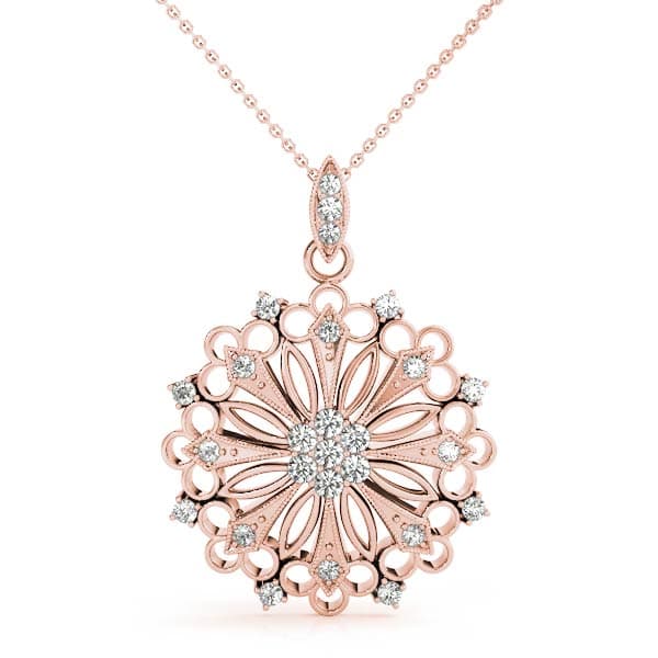 Fashion Pendant (1/4 ct. tw.), Front view in rose gold