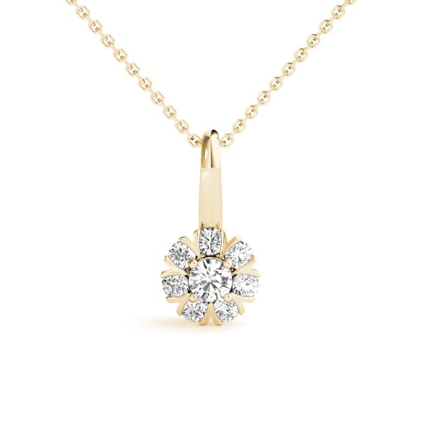 Cluster - Split Prongs (0.21 ct. tw.), Front view in yellow gold