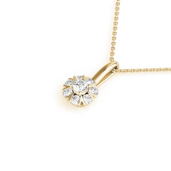 Cluster - Split Prongs (0.21 ct. tw.), Side view in yellow gold