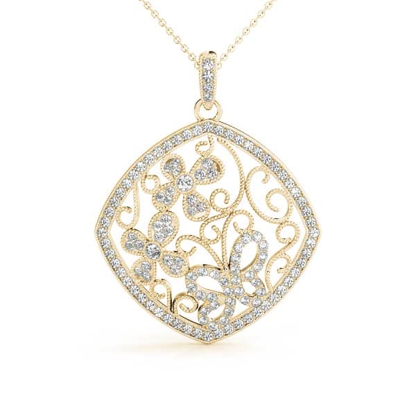 Fashion Pendant (3/4 ct. tw.), Front view in yellow gold
