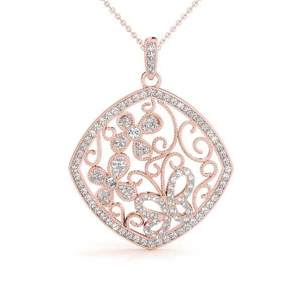 Fashion Pendant (3/4 ct. tw.), Front view in rose gold