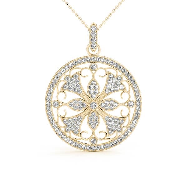 Fashion Pendant (3/4 ct. tw.), Front view in yellow gold