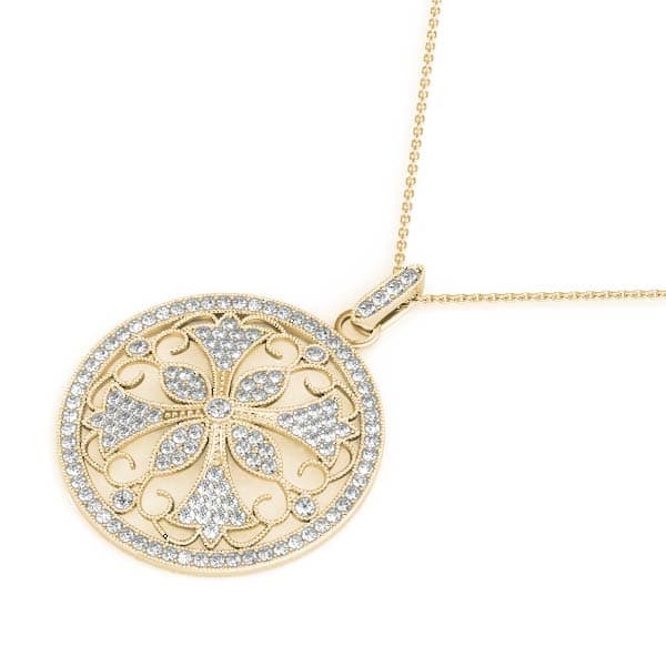 Fashion Pendant (3/4 ct. tw.), Side view in yellow gold