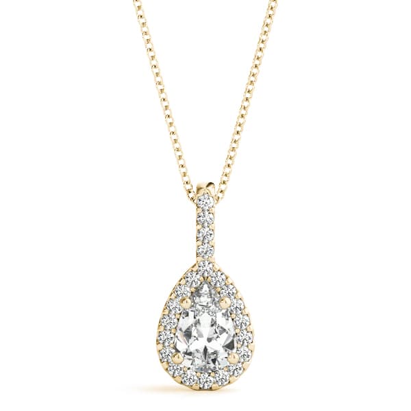 Pear Pendant (1/8 ct. tw.), Front view in yellow gold