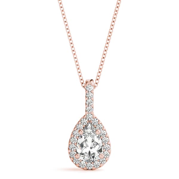 Pear Pendant (1/8 ct. tw.), Front view in rose gold