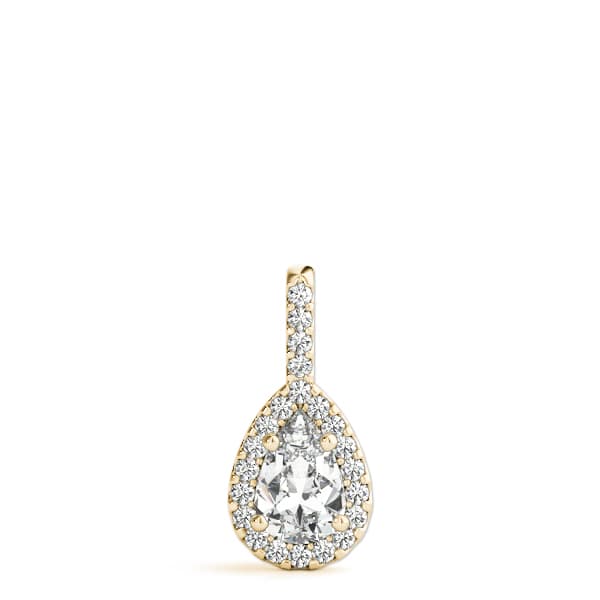 Pear Pendant (1/8 ct. tw.), On hand view in yellow gold