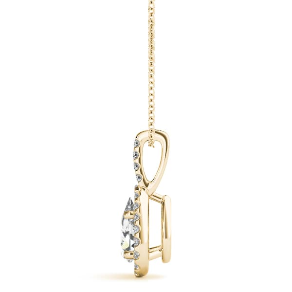 Pear Pendant (1/8 ct. tw.), Side view in yellow gold