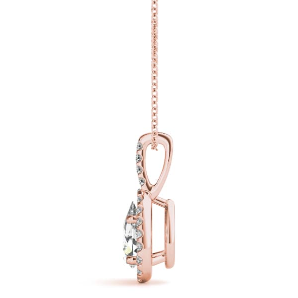 Pear Pendant (1/8 ct. tw.), Side view in rose gold