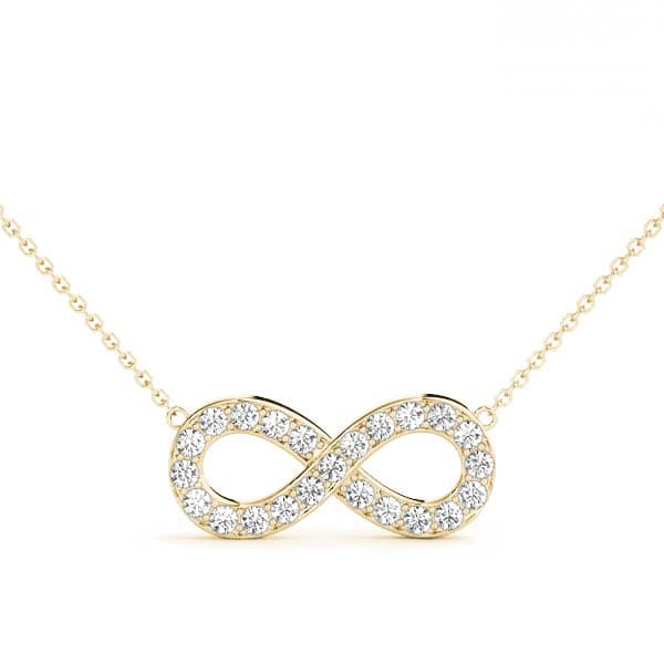 Infinity Pendant (0.29 ct. tw.), Front view in yellow gold