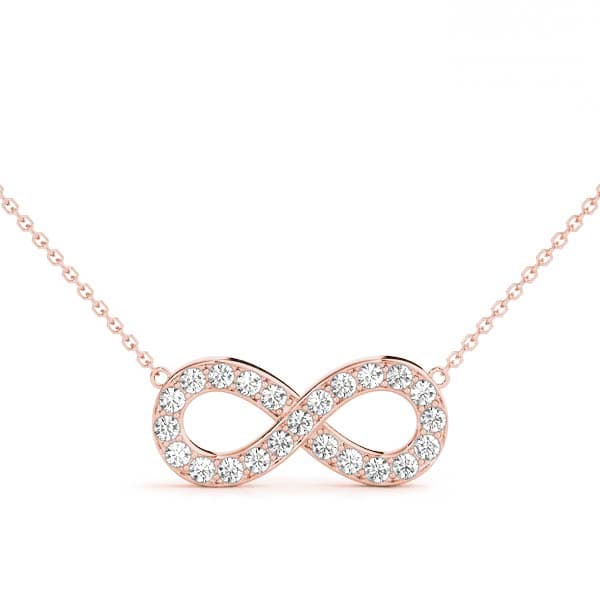 Infinity Pendant (0.29 ct. tw.), Front view in rose gold