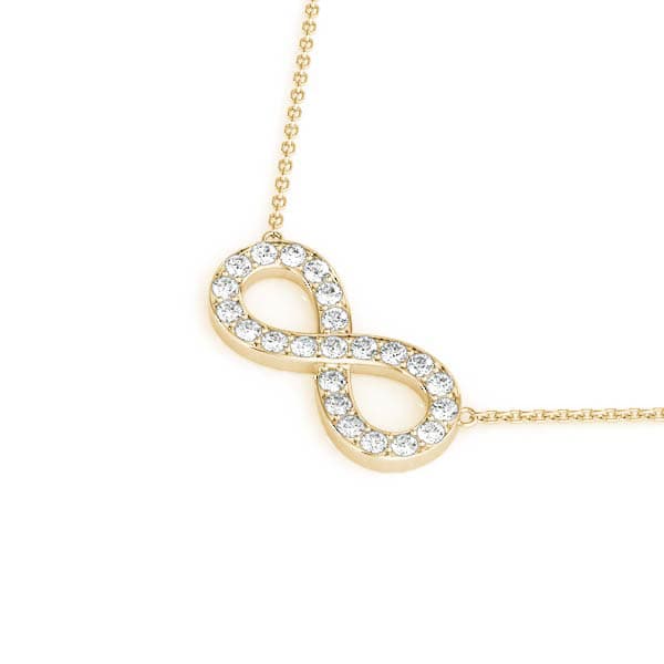 Infinity Pendant (0.29 ct. tw.), Side view in yellow gold