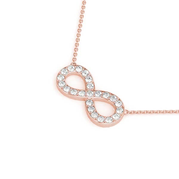 Infinity Pendant (0.29 ct. tw.), Side view in rose gold