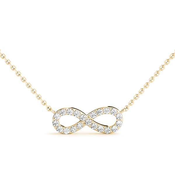 Infinity Fashion Pendant (1/8 ct. tw.), Front view in yellow gold