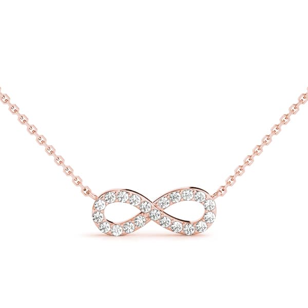 Infinity Fashion Pendant (1/8 ct. tw.), Front view in rose gold
