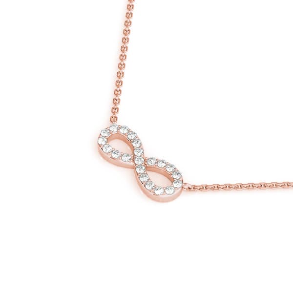 Infinity Fashion Pendant (1/8 ct. tw.), Side view in rose gold