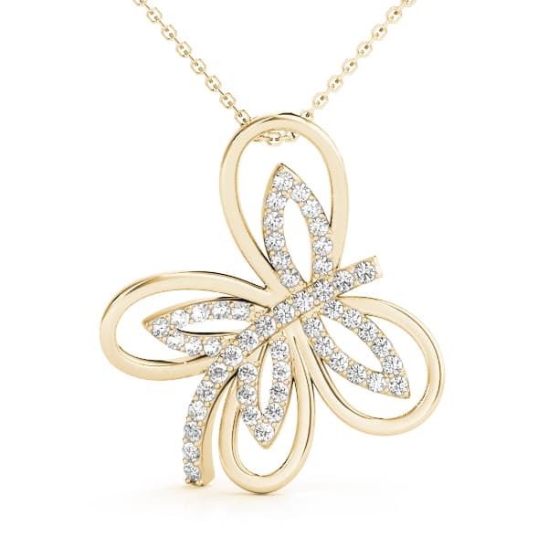 Butterfly (0.27 ct. tw.), Front view in yellow gold