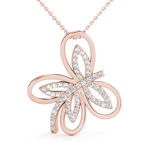 Butterfly (0.27 ct. tw.), Front view in rose gold