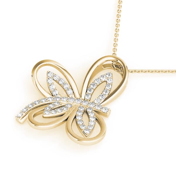 Butterfly (0.27 ct. tw.), Side view in yellow gold