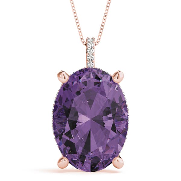 18x13 Oval (1/3 ct. tw.), Front view in rose gold