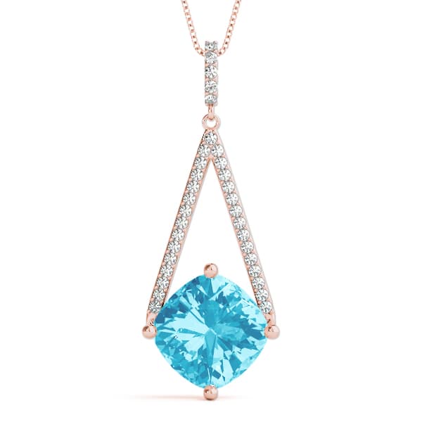 Cushion Tear Drop Color Pendant (0.21 ct. tw.), Front view in rose gold