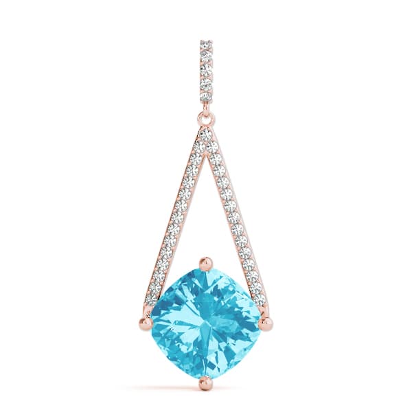 Cushion Tear Drop Color Pendant (0.21 ct. tw.), On hand view in rose gold