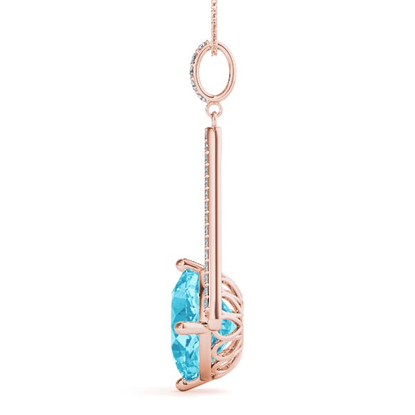 Cushion Tear Drop Color Pendant (0.21 ct. tw.), Side view in rose gold
