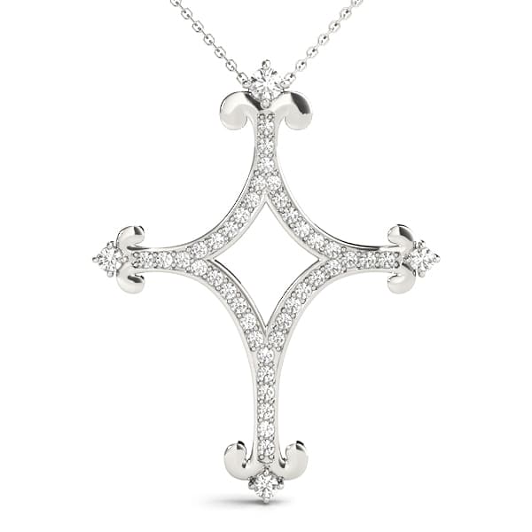 Prong Set Cross Pendant — View 1