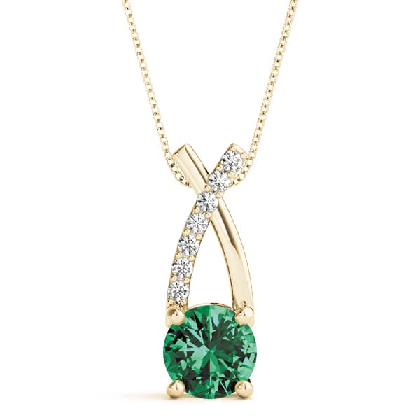 Color Pendant (1/8 ct. tw.), Front view in yellow gold