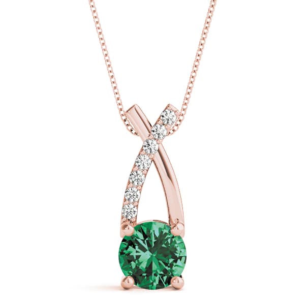 Color Pendant (1/8 ct. tw.), Front view in rose gold