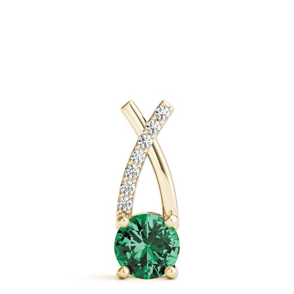 Color Pendant (1/8 ct. tw.), On hand view in yellow gold