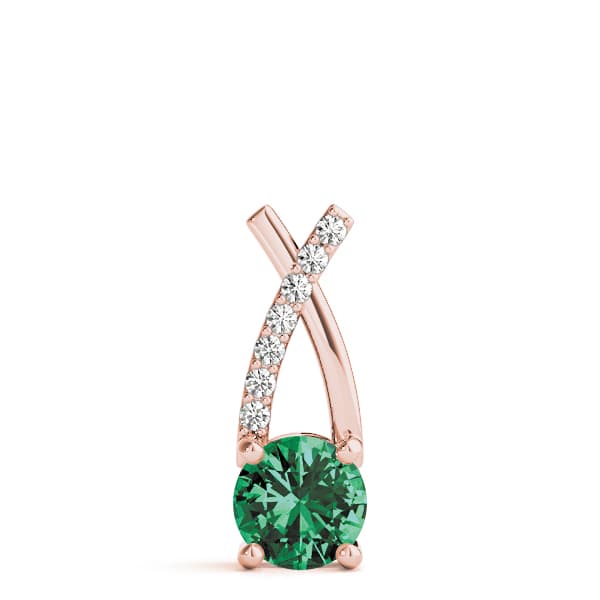 Color Pendant (1/8 ct. tw.), On hand view in rose gold