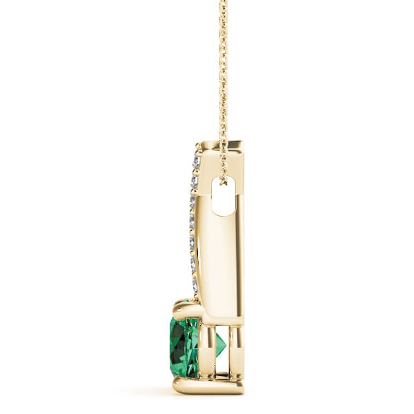 Color Pendant (1/8 ct. tw.), Side view in yellow gold