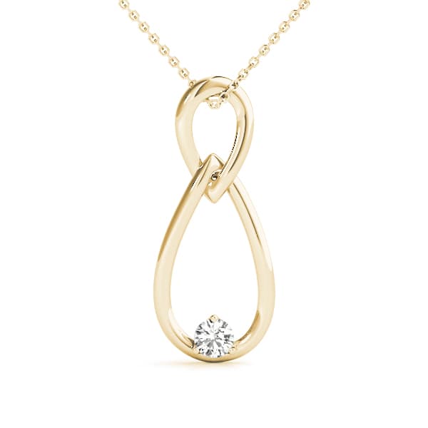 Solitaire Drop Pendant (0.07 ct. tw.), Front view in yellow gold