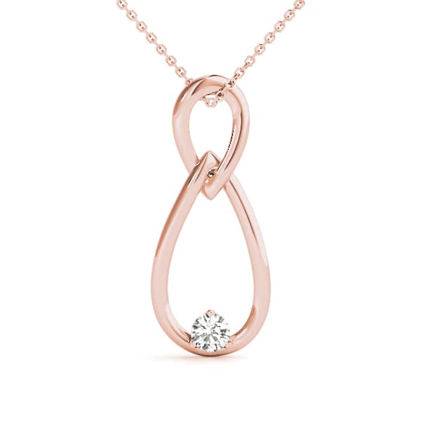 Solitaire Drop Pendant (0.07 ct. tw.), Front view in rose gold
