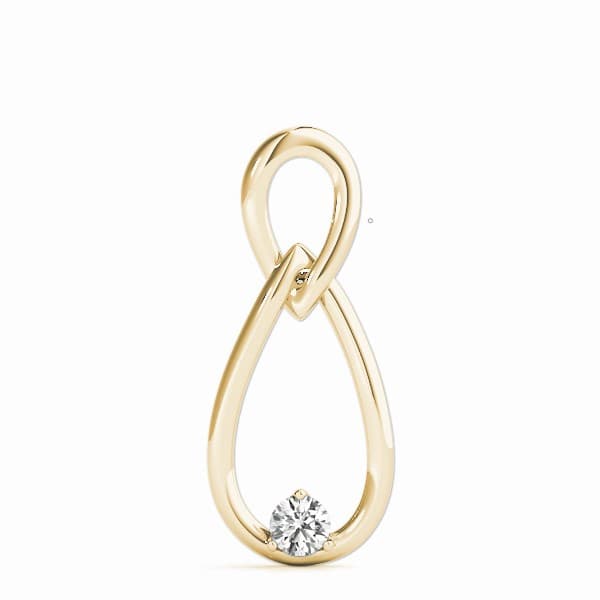 Solitaire Drop Pendant (0.07 ct. tw.), On hand view in yellow gold