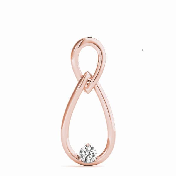 Solitaire Drop Pendant (0.07 ct. tw.), On hand view in rose gold