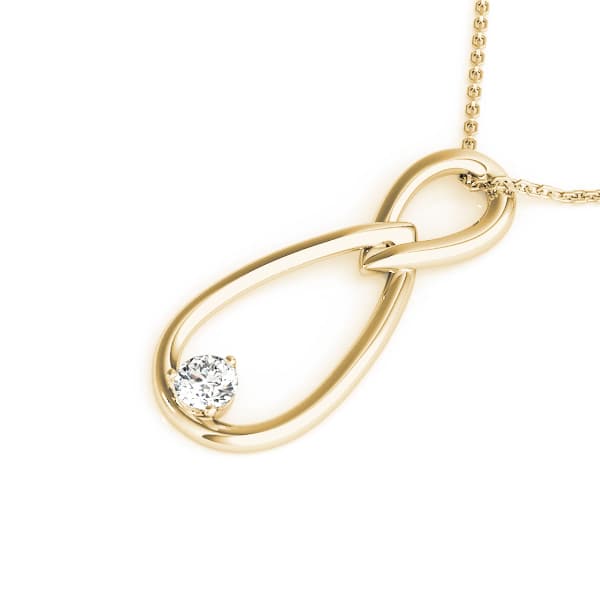 Solitaire Drop Pendant (0.07 ct. tw.), Side view in yellow gold