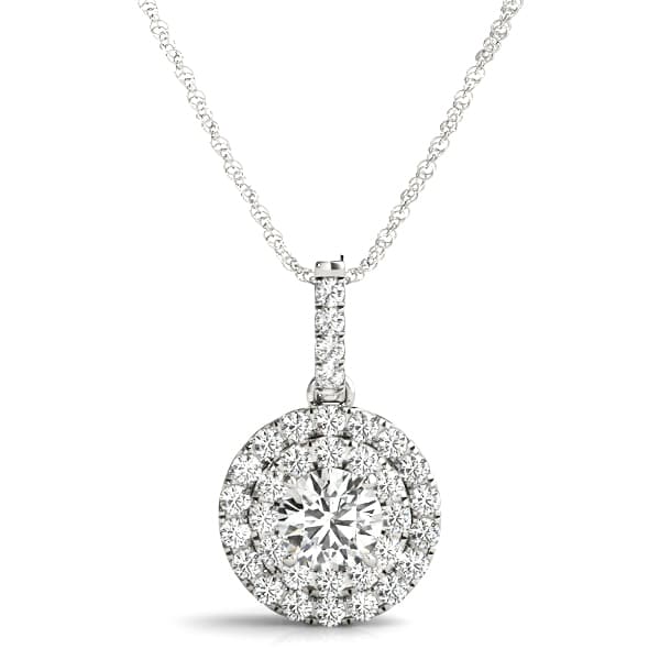 Double Halo Fashion Pendant — 1/2 CT — View 1