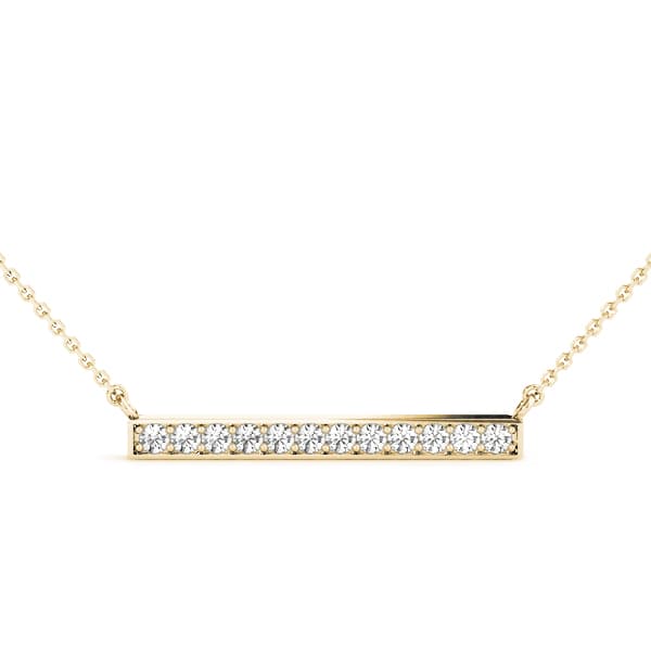 Single Row Trapeze Bar Pendant (1/4 ct. tw.), Front view in yellow gold