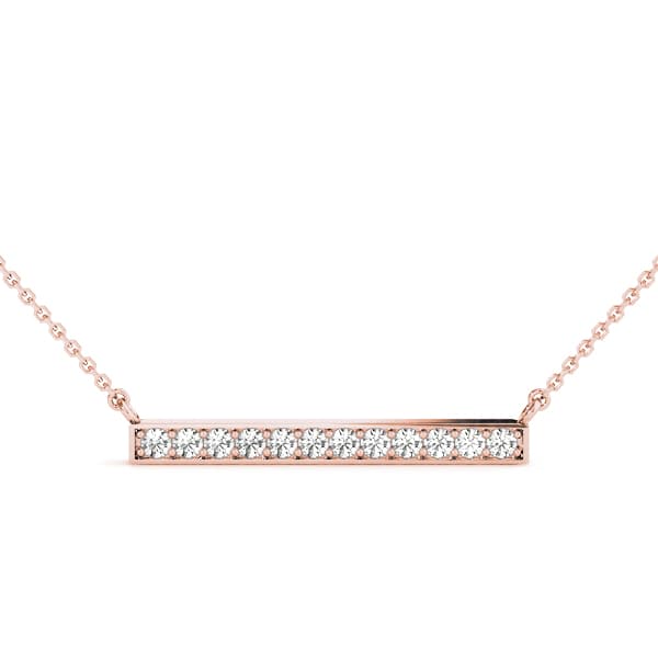 Single Row Trapeze Bar Pendant (1/4 ct. tw.), Front view in rose gold