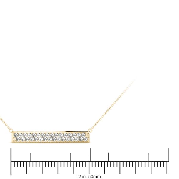 Trapeze Bar (3/8 ct. tw.), On hand view in yellow gold