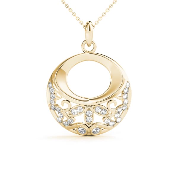 Cluster Fashion Pendant (1/4 ct. tw.), Front view in yellow gold